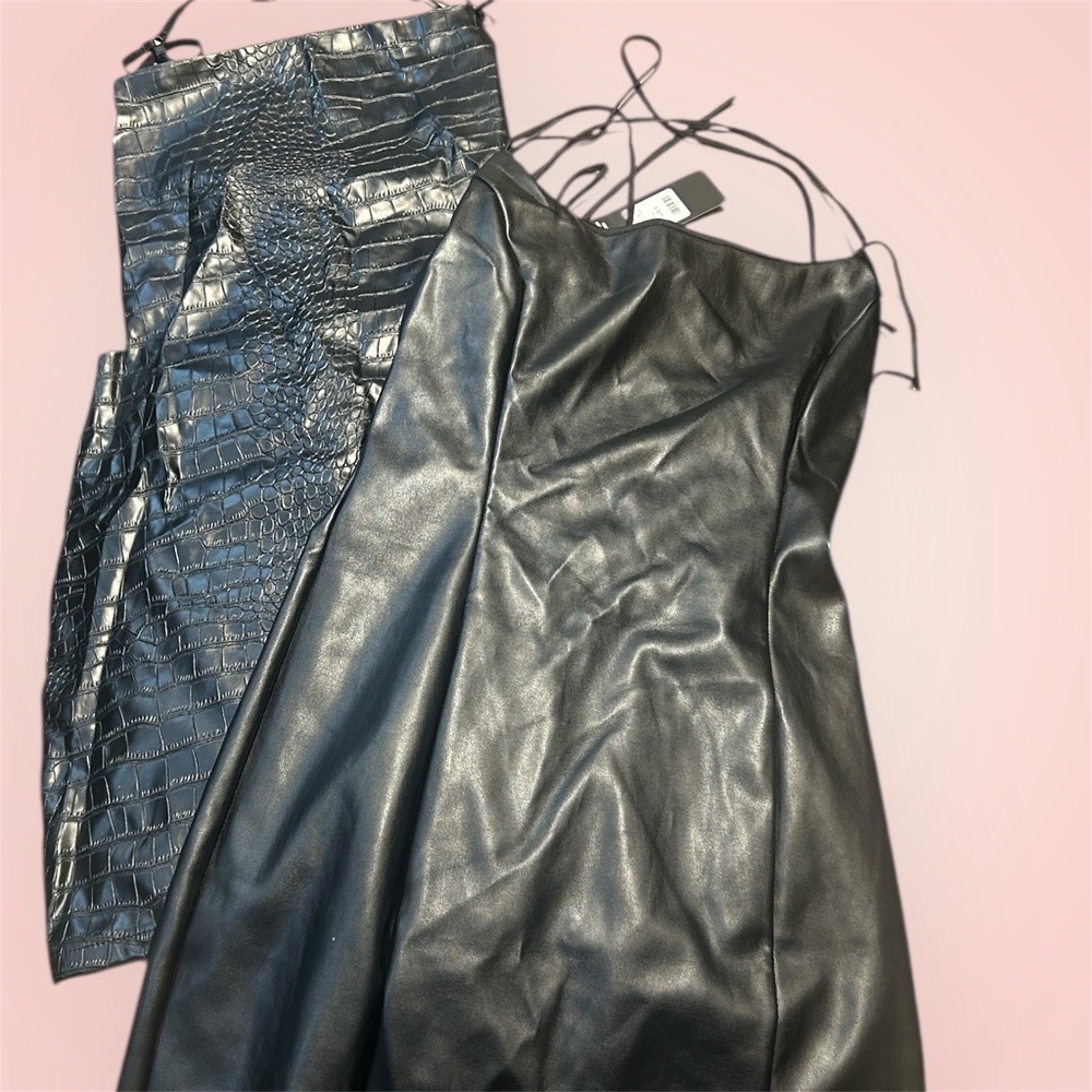 Y2K Faux Leather Mini Dress Bundle Fashion Nova Lucy In The Sky Club Night Out